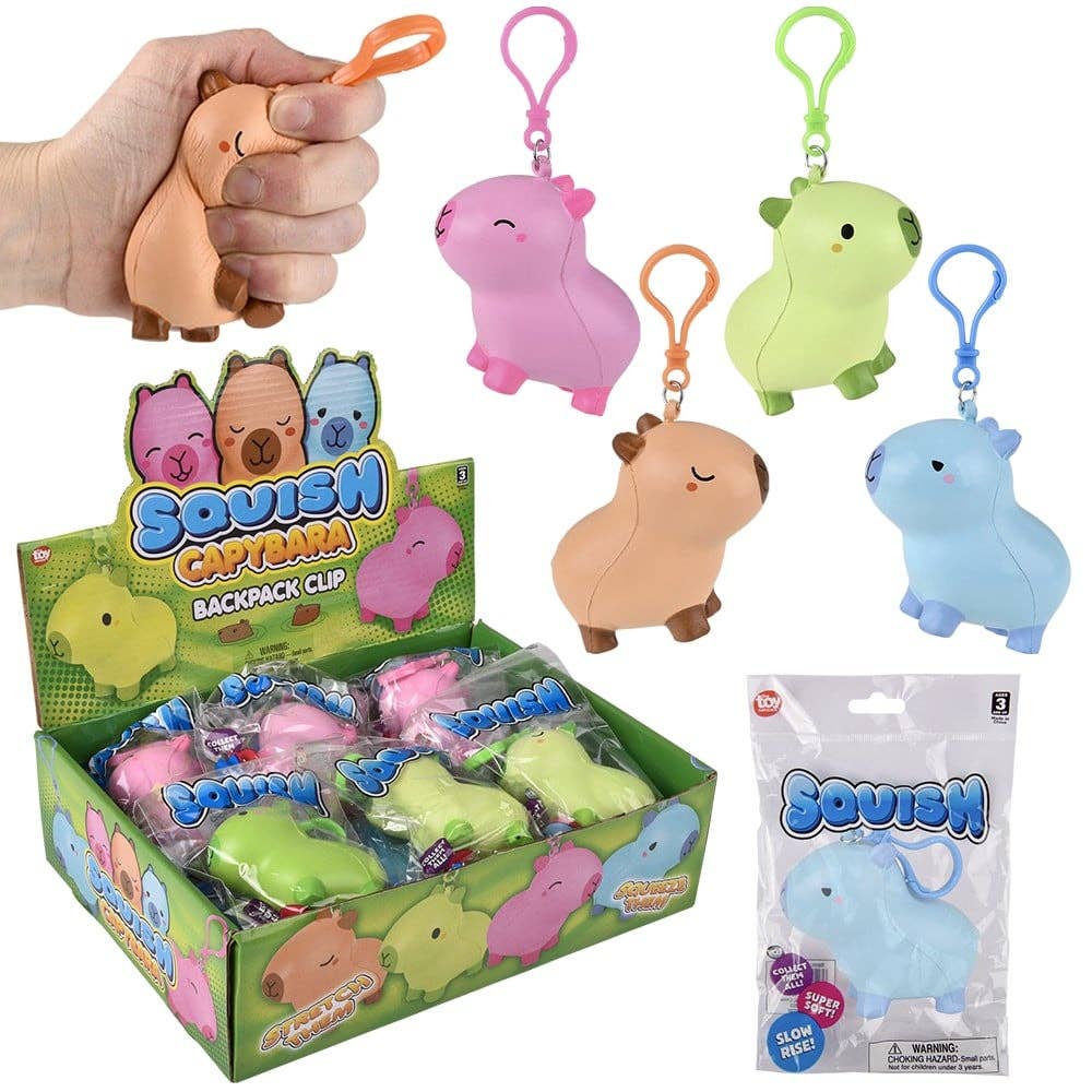 Capybara Squish Backpack Clip Toy